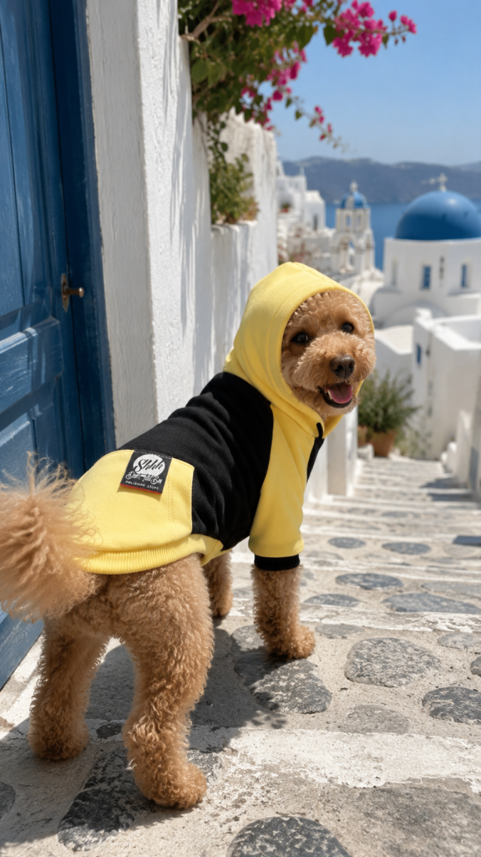 DOGWEAR HOODIE 2 Black/Yellow Shhh - bluza z kapturem dla Psa