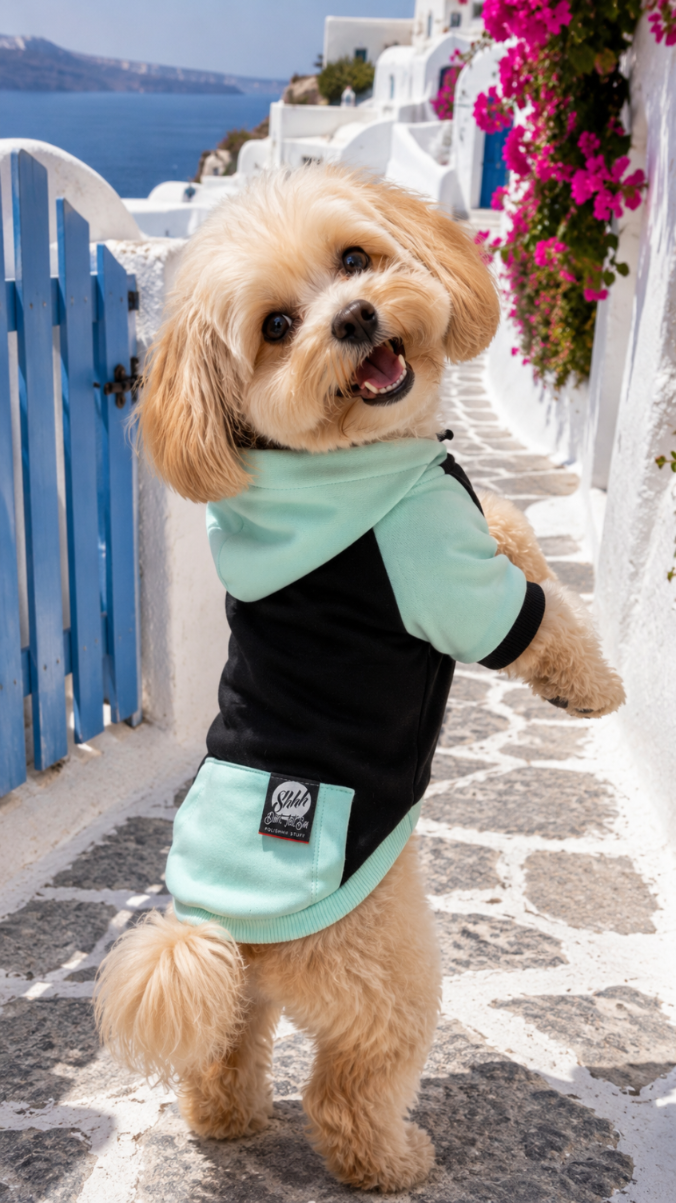 DOGWEAR 2 Black/Pistachio Shhh - bluza z kapturem dla Psa