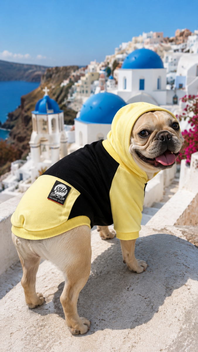 DOGWEAR HOODIE 2 Black/Yellow Shhh - bluza z kapturem dla Psa