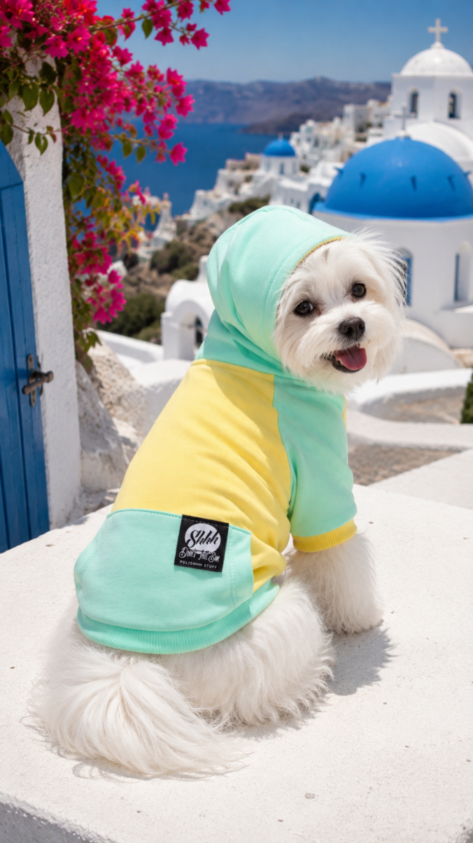DOGWEAR HOODIE 2 Yellow/Pistachio Shhh - bluza z kapturem dla Psa