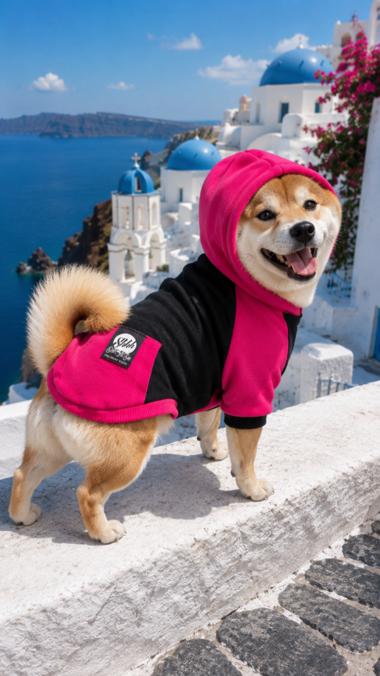 DOGWEAR 2 Black/Fuchsia Shhh - bluza z kapturem dla Psa