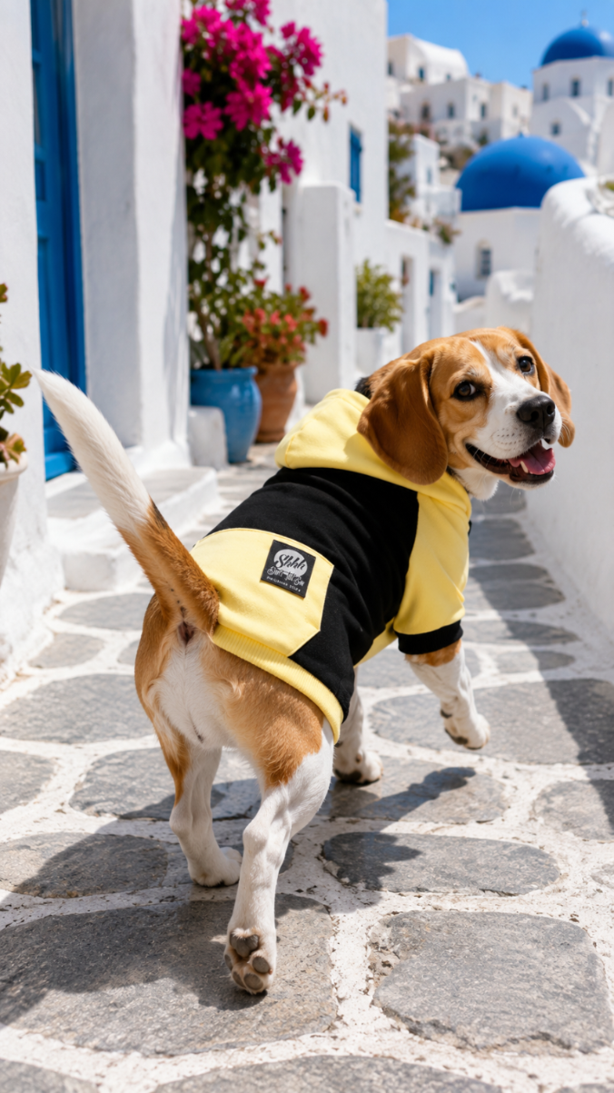 DOGWEAR HOODIE 2 Black/Yellow Shhh - bluza z kapturem dla Psa