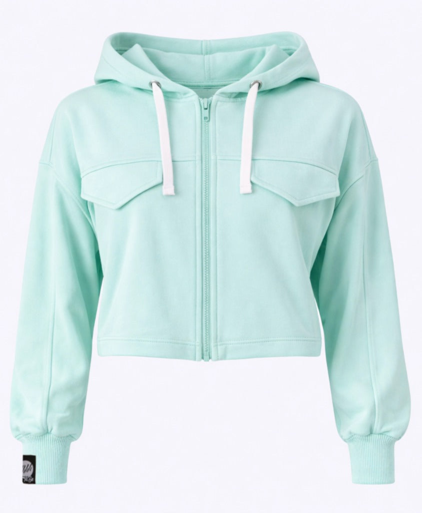 Damska Rozpinana Bluza HOODIE ZIP 5 "Pistachio" – Utility Chic - Polishh stuff