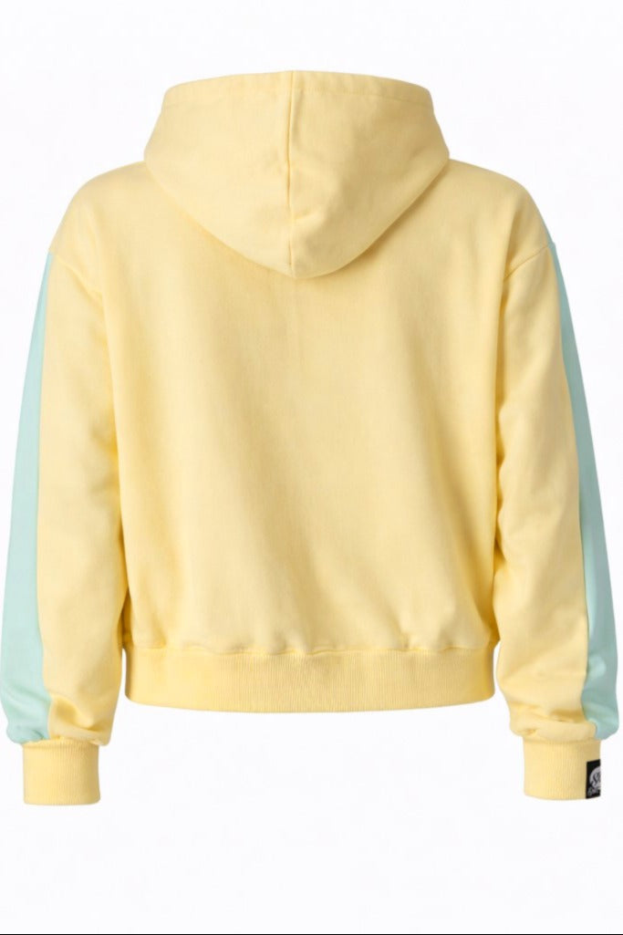 Damska Rozpinana Bluza HOODIE ZIP 5 "Lemon & Mint" – Contrast Sleeve - Polishh stuff