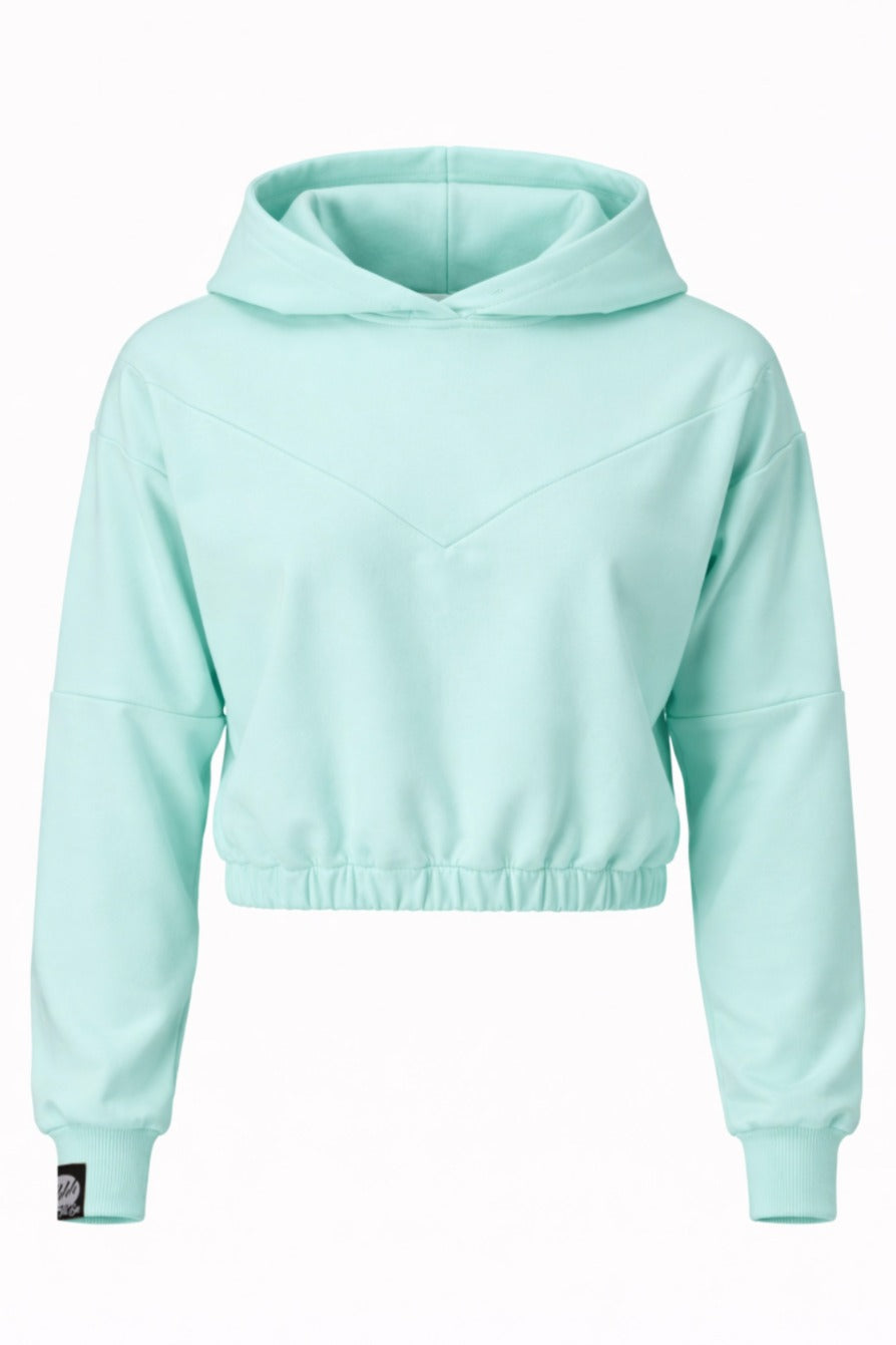 Damska Bluza HOODIE 1 "Mint" – Oversize Cropped z Kapturem