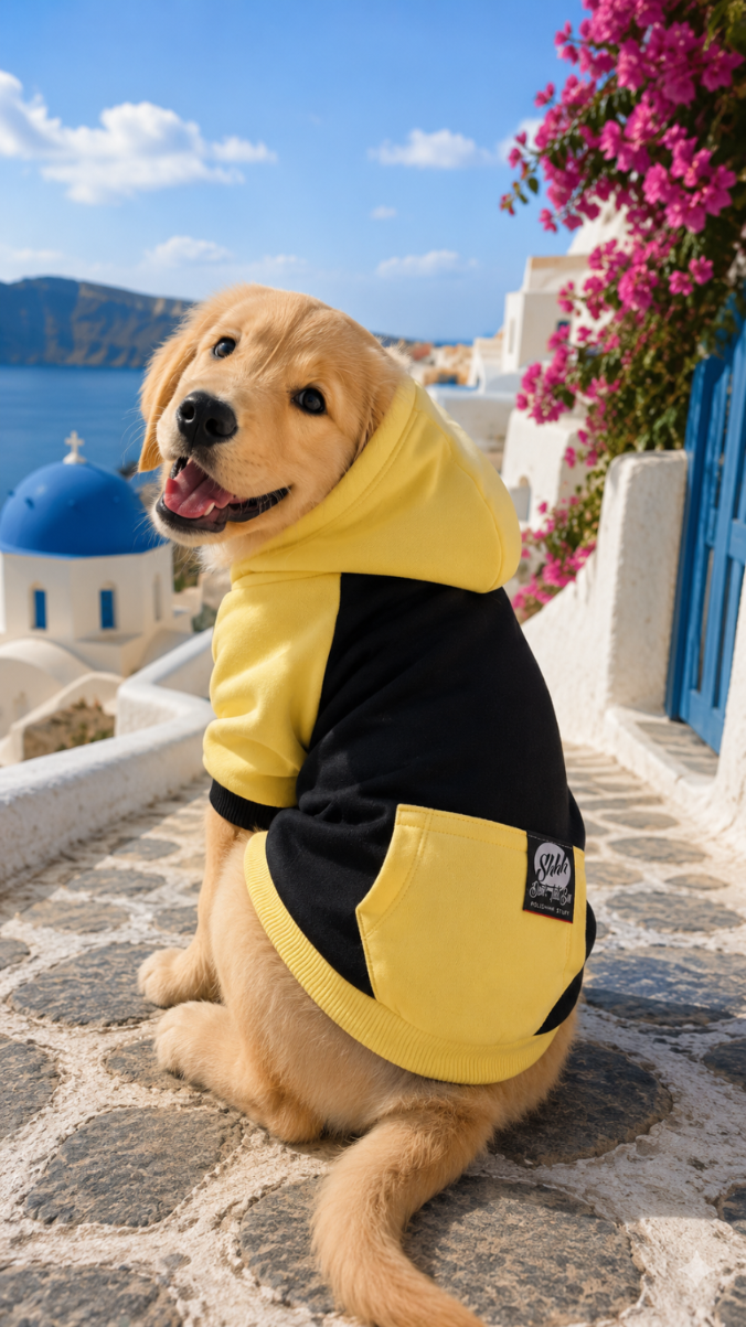 DOGWEAR HOODIE 2 Black/Yellow Shhh - bluza z kapturem dla Psa