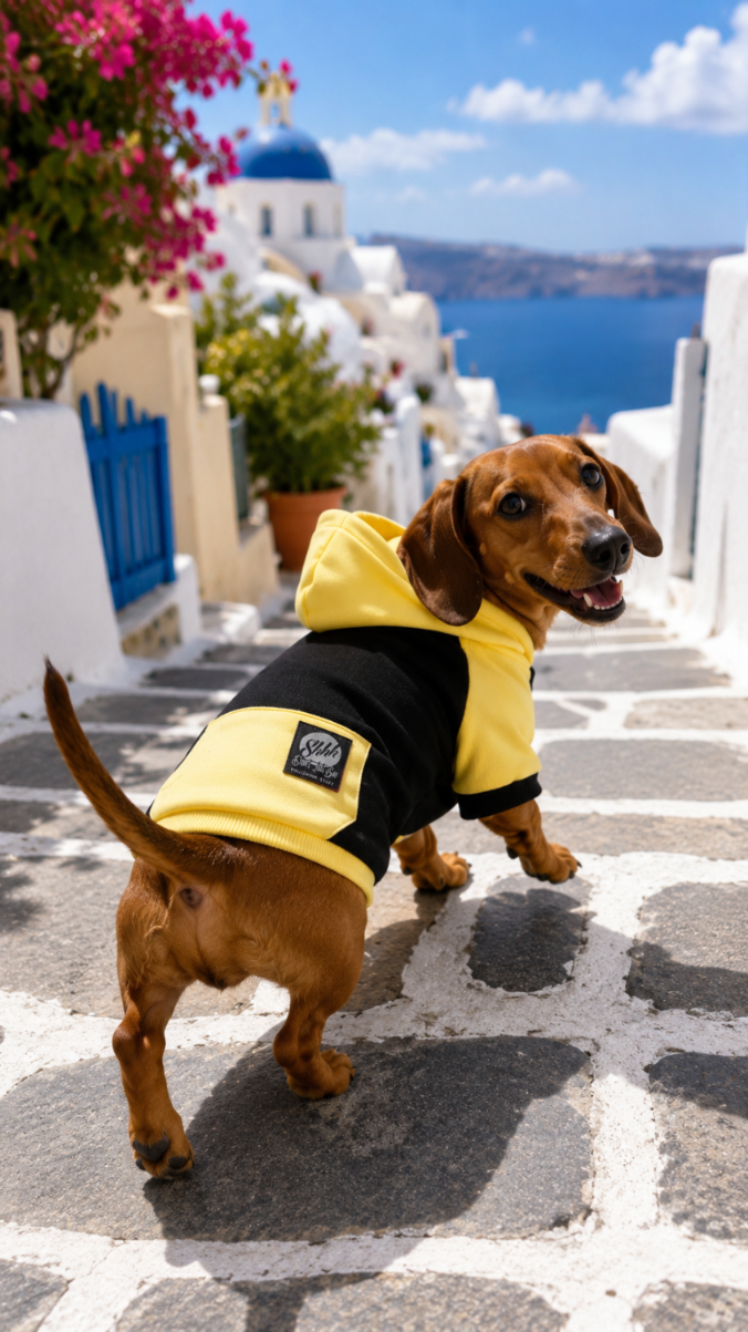 DOGWEAR HOODIE 2 Black/Yellow Shhh - bluza z kapturem dla Psa