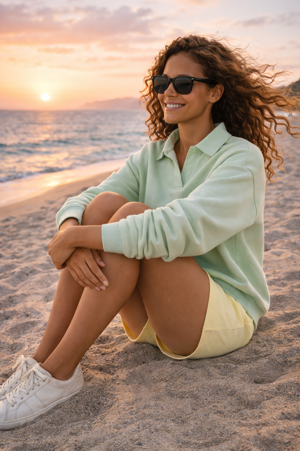 Damska Bluza Polo "Pistachio" – Resort Vibe - Polishh stuff