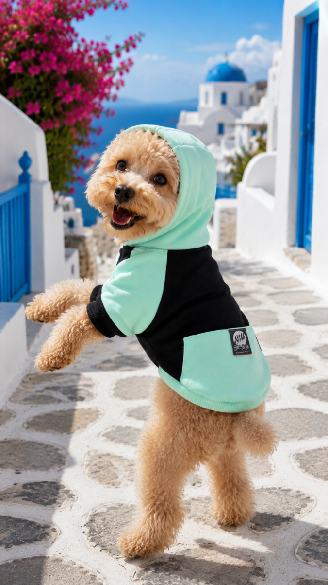 DOGWEAR 2 Black/Pistachio Shhh - bluza z kapturem dla Psa