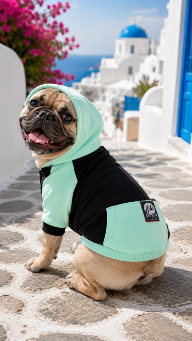 DOGWEAR 2 Black/Pistachio Shhh - bluza z kapturem dla Psa