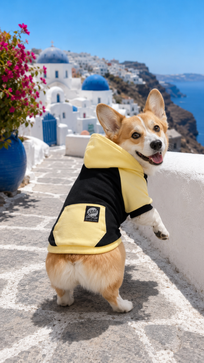 DOGWEAR HOODIE 2 Black/Yellow Shhh - bluza z kapturem dla Psa