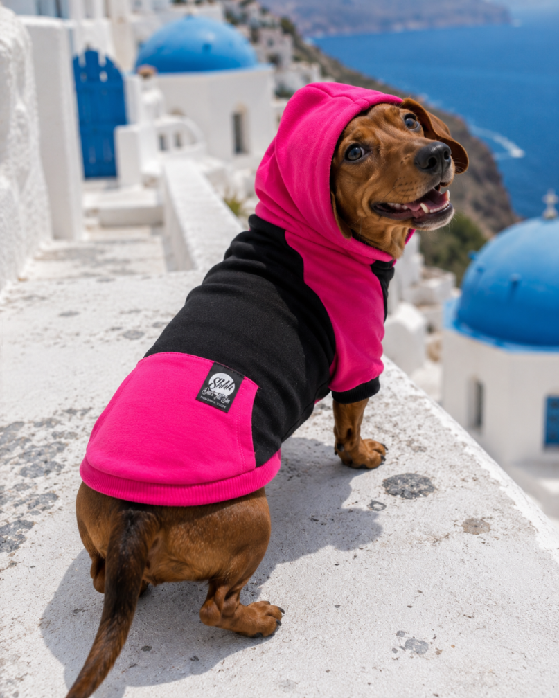 DOGWEAR 2 Black/Fuchsia Shhh - bluza z kapturem dla Psa