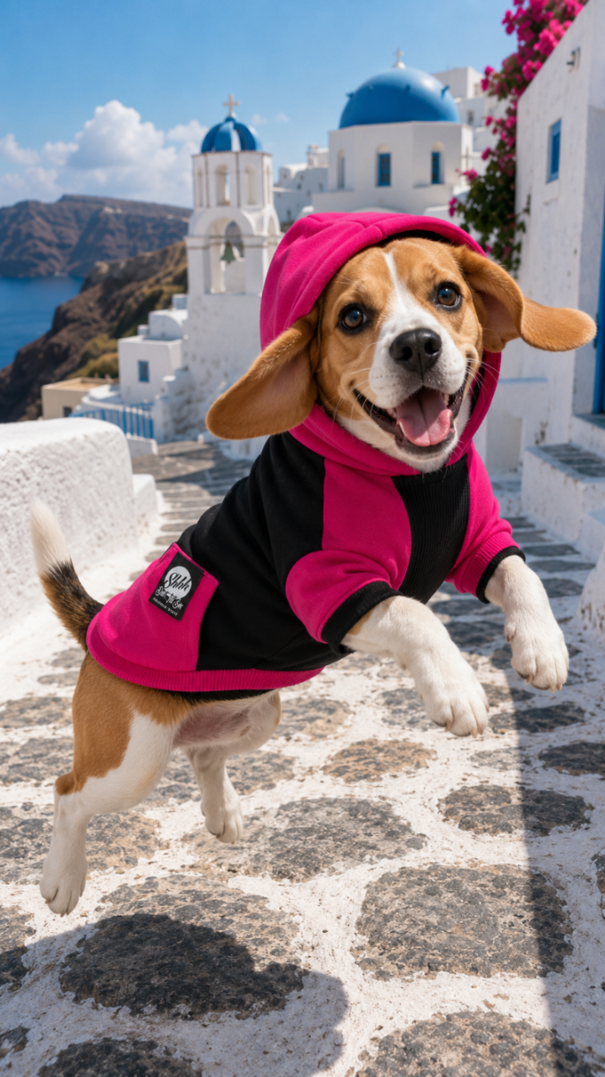 DOGWEAR 2 Black/Fuchsia Shhh - bluza z kapturem dla Psa