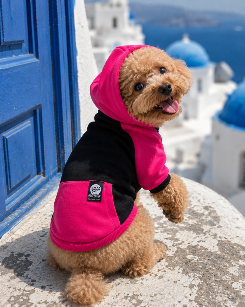 DOGWEAR 2 Black/Fuchsia Shhh - bluza z kapturem dla Psa