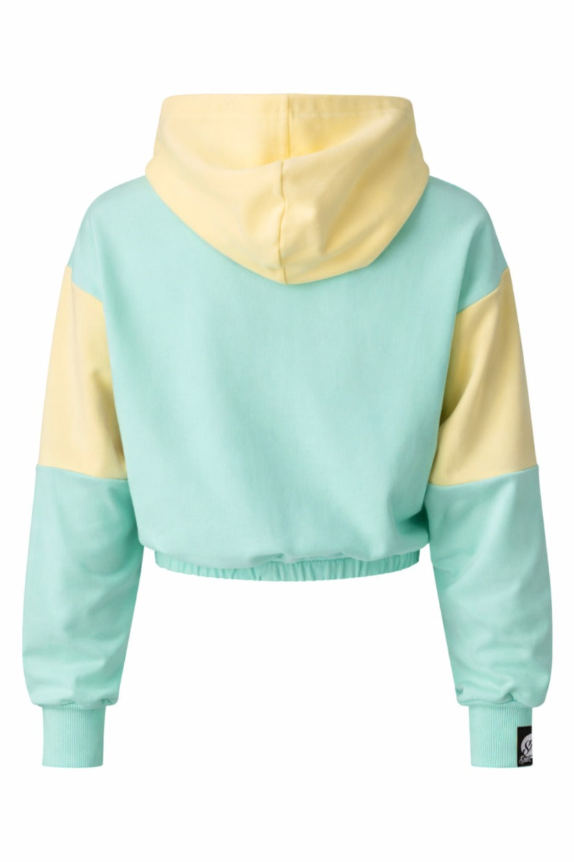 Damska Bluza HOODIE 1 "Lemon & Mint" – Oversize Cropped z Kapturem