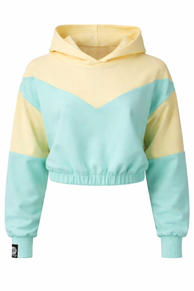 Damska Bluza HOODIE 1 "Lemon & Mint" – Oversize Cropped z Kapturem
