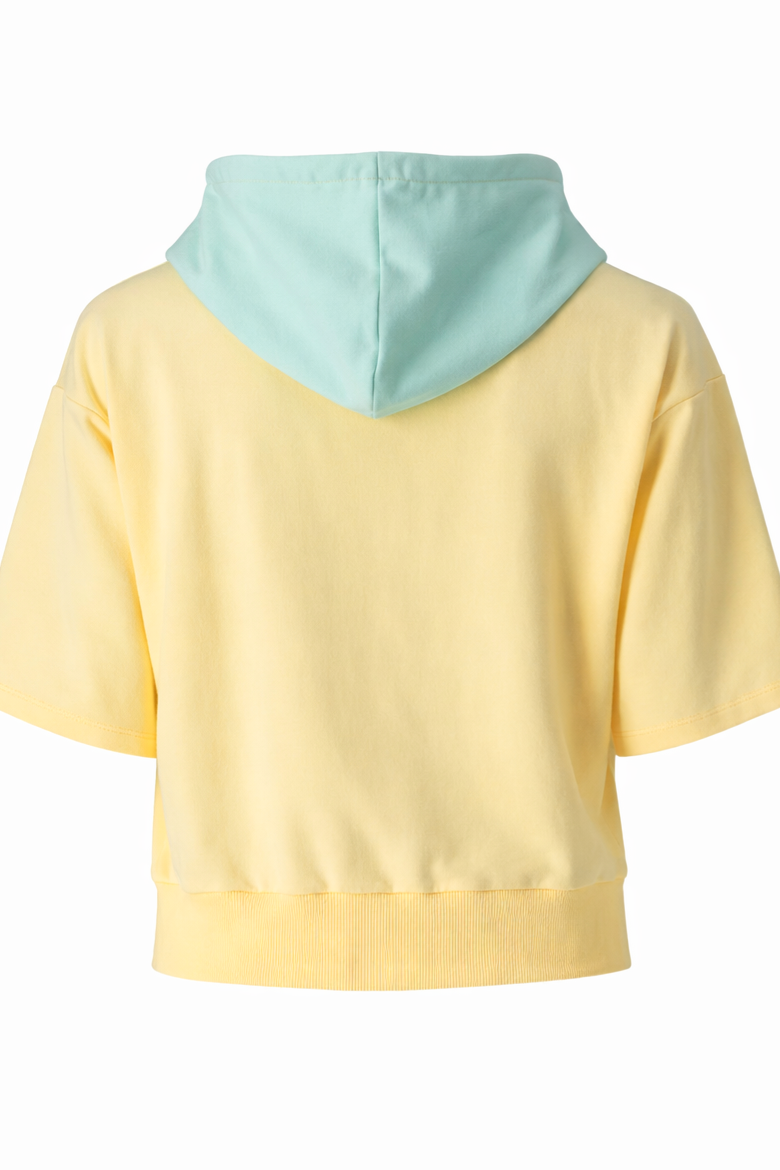 Damska Rozpinana Bluza HOODIE ZIP 3 "Lemon & Pistachio" – Short Sleeve - Polishh stuff