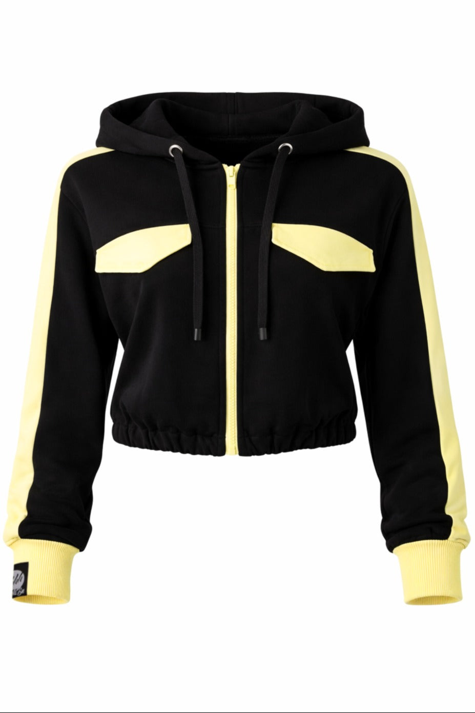 Damska Rozpinana Bluza HOODIE ZIP 5 "Black & Lemon" – Neon Shock - Polishh stuff