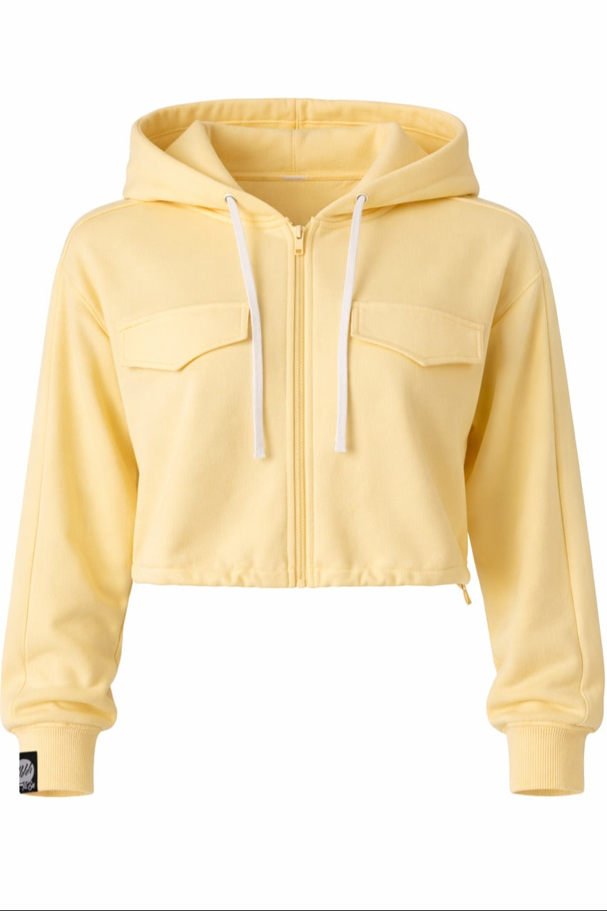 Damska Rozpinana Bluza HOODIE ZIP 5 "Pure Lemon" – Utility Chic - Polishh stuff