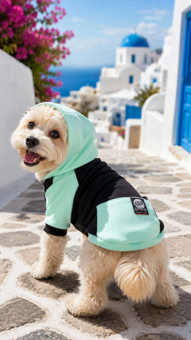 DOGWEAR 2 Black/Pistachio Shhh - bluza z kapturem dla Psa