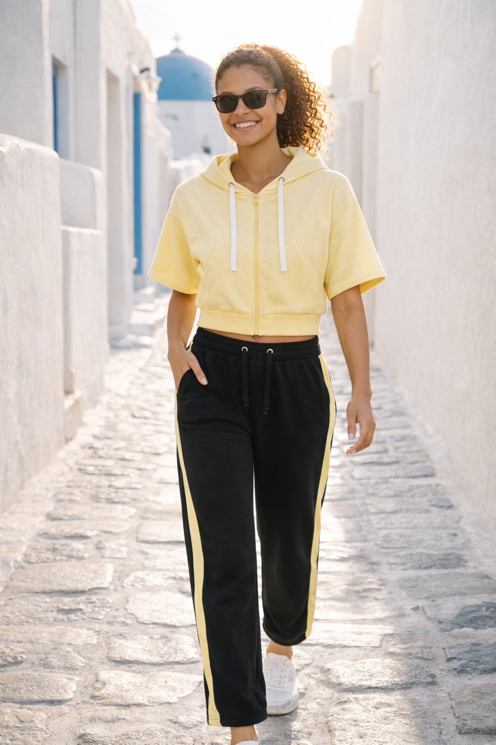 Damskie Spodnie Dresowe Sweats Utility "Dark Neon Lemon" – Adjustable Leg - Polishh stuff