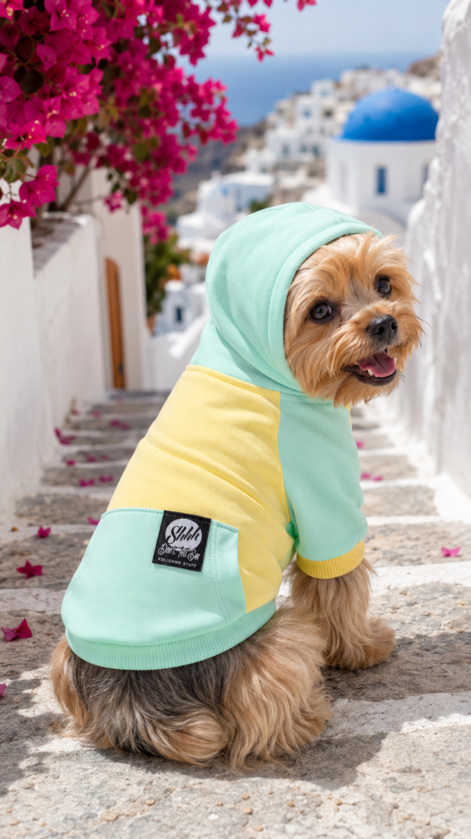 DOGWEAR HOODIE 2 Yellow/Pistachio Shhh - bluza z kapturem dla Psa
