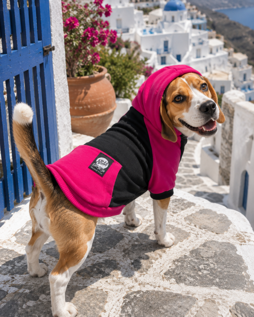 DOGWEAR 2 Black/Fuchsia Shhh - bluza z kapturem dla Psa