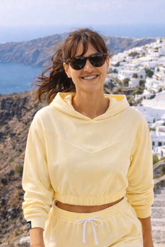 Damska Bluza HOODIE 1 "Lemon" – Oversize Cropped z Kapturem